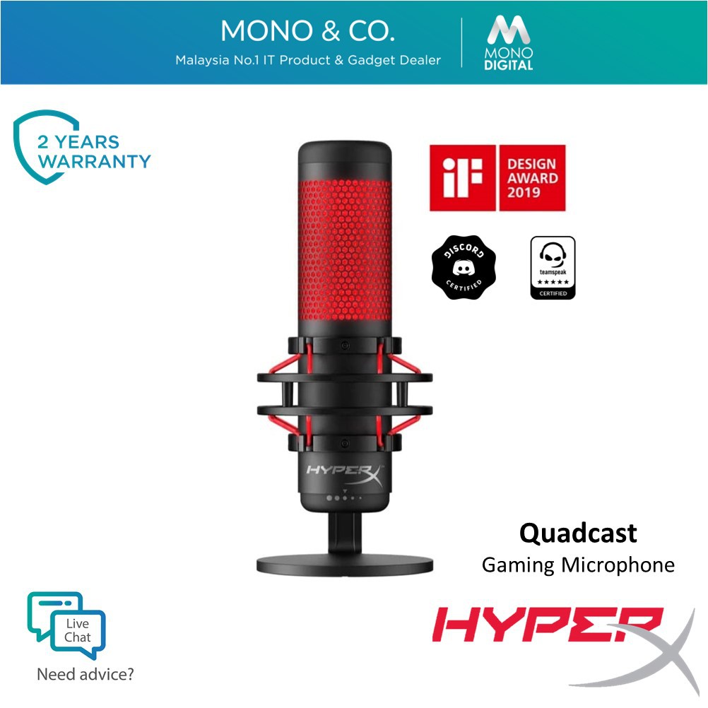 HyperX QuadCast /Quadcast S RGB Lighting USB Gaming Microphone for streamers and content creators