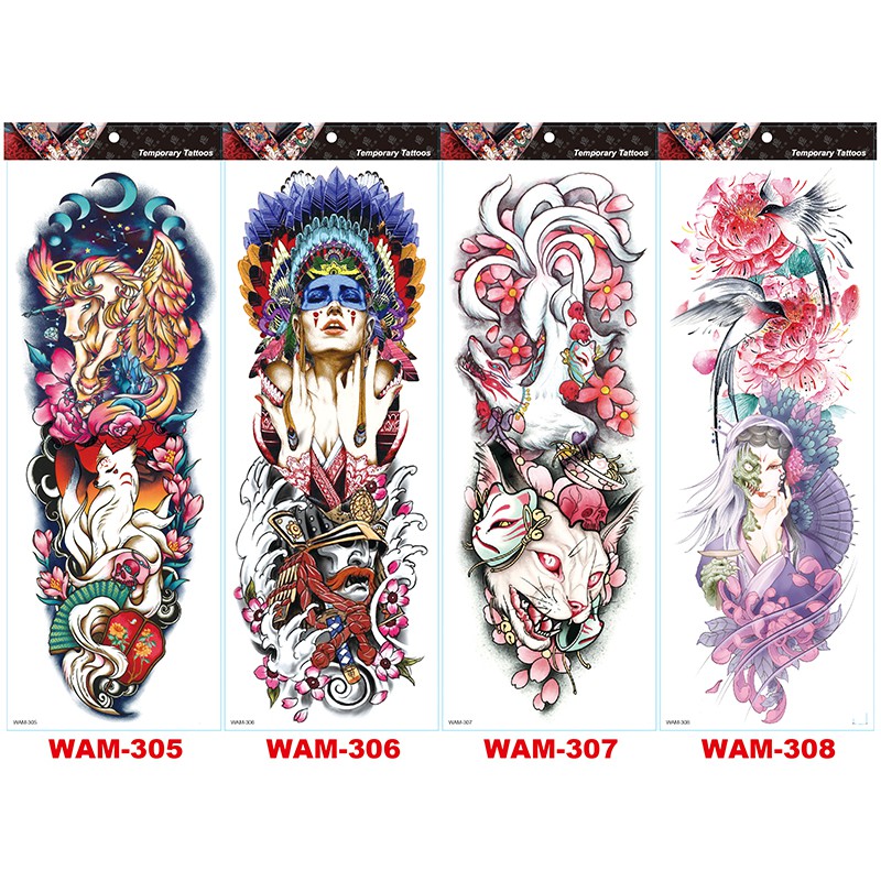 Large Arm Sleeve Tattoo Tiger Skull Owl Waterproof Temporary Tatto Sticker Fox Lion Body Art Full Fake Tatoo Women Men Shopee Malaysia