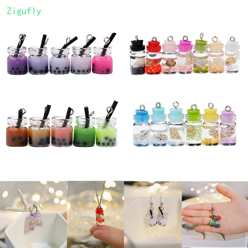 10Pcs Romantic Beach Style Wish Bottle Charm for DIY Bracelet Jewelry Making