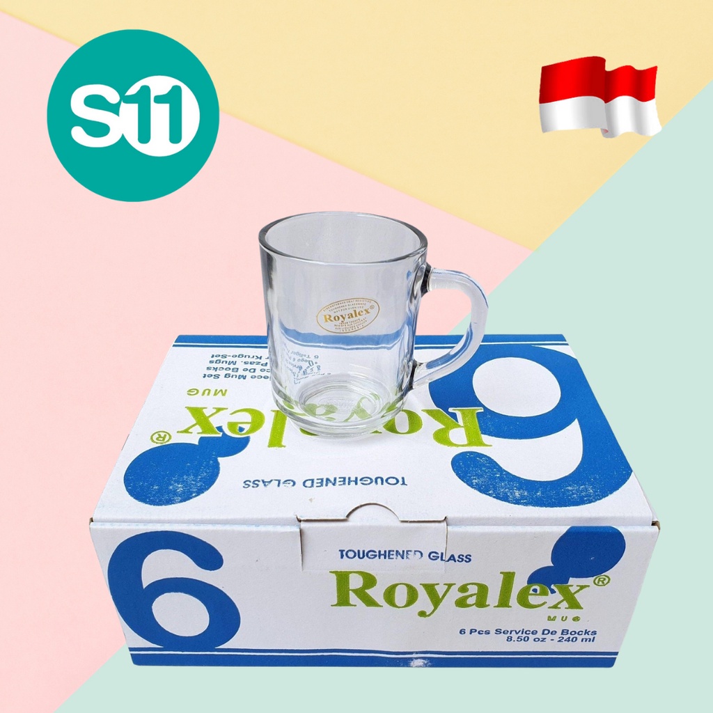 Royalex 255tp Royalex Mug 240ml 6biji Tivoli Gelas Kaca Mamak Teh Tarik Gelas Kopi Shopee 7171