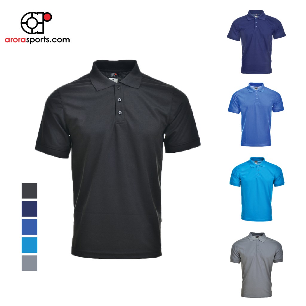 ARORA SPORTS Unisex Honeycomb Plain Polo Tee - Black / Navy / Royal ...