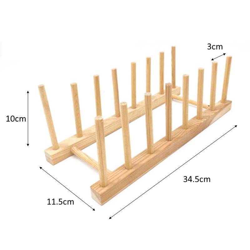 Wooden Dish Rack Dishes Drainboard Drying Drainer Storage Holder Stand