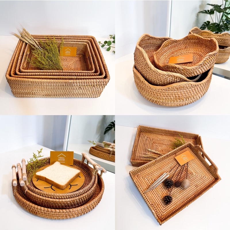 🔥READY STOCK🔥 Rattan Storage Basket | Rattan Fruit Basket for Kitchen| bakul rotan