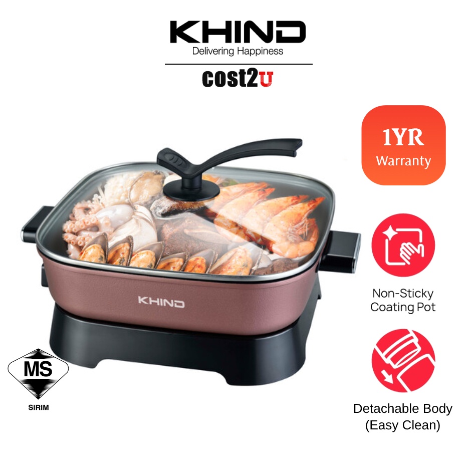 Khind 5L Multifunction Electrical Skillet HP5000 HP7000 Multi Cooker