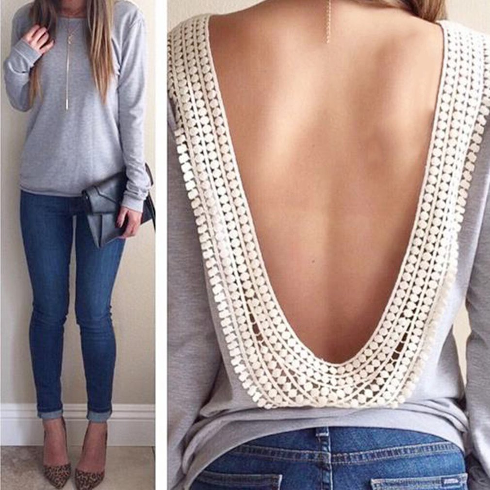 backless long sleeve shirt