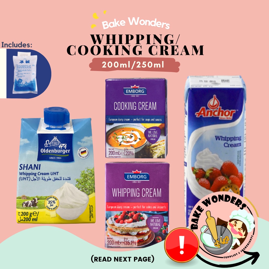 Cream vs whipping cooking cream Heavy Cream