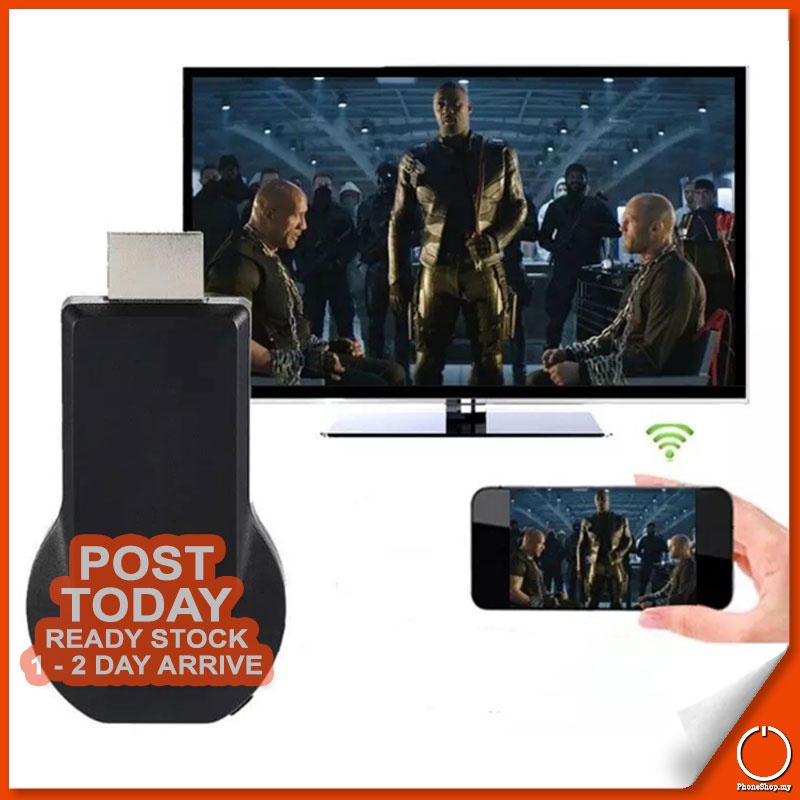 1080P Bigger Screen Display Mirroring Dongle Support All Format Presentation Movie Video Photo Audio Sharing