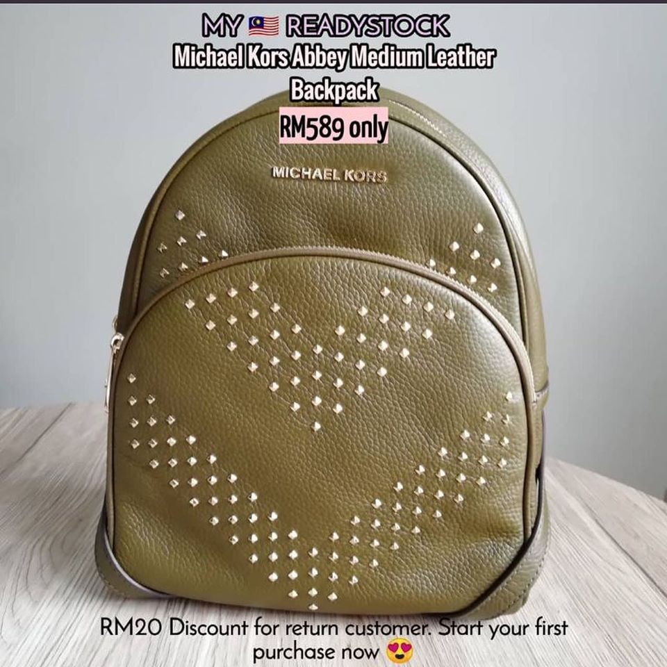 michael kors olive backpack