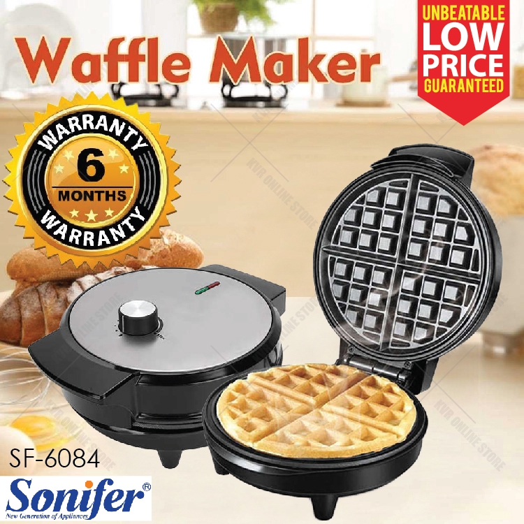 [6 MONTH WARRANTY] SONIFER Waffle Maker SF-6084 Adjustable Temperature Control with Control Knob