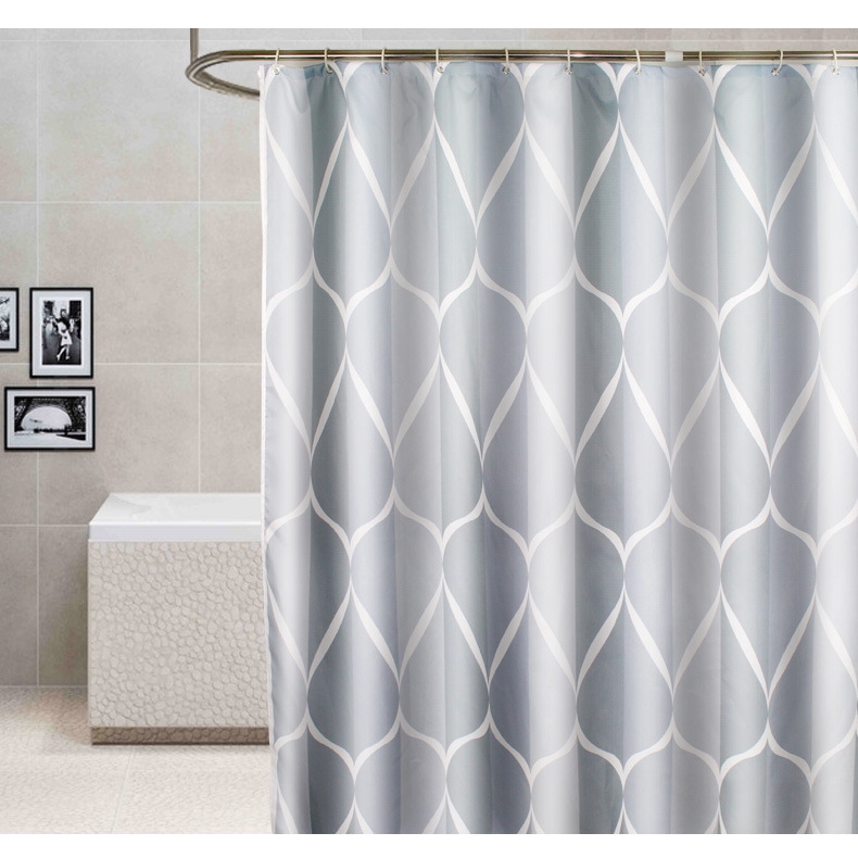 Jarlhome Jarlbc041 Silver Shower Curtain Hotel Waterproof Hanging