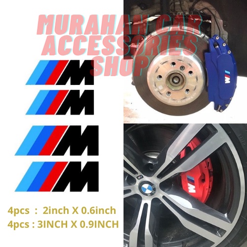 4pcs Car Rearview Mirror Steering Wheel Sticker Car Brake Caliper Decoration Sticker Decal for BMW M3 M5 M6 X1 X3 X5 E34