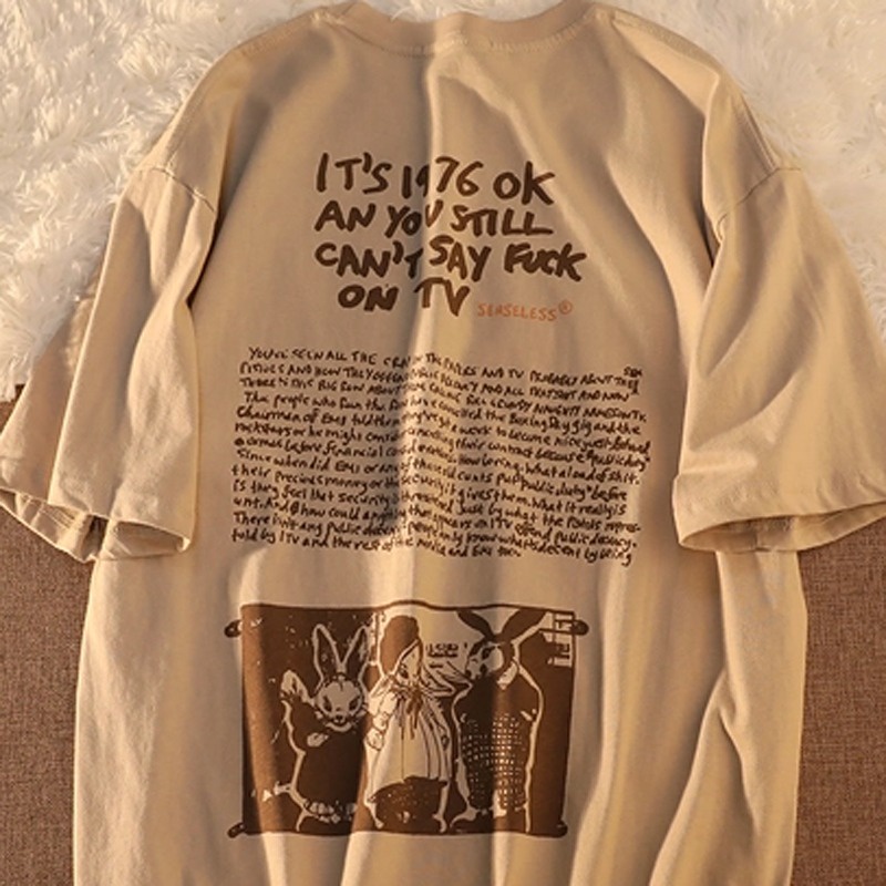 T-shirt Y2k Print High Street Clothing Harajuku Clothes Oversized T-shirt Y2K Grunge Summer Goth Clothing Female Loose Femal