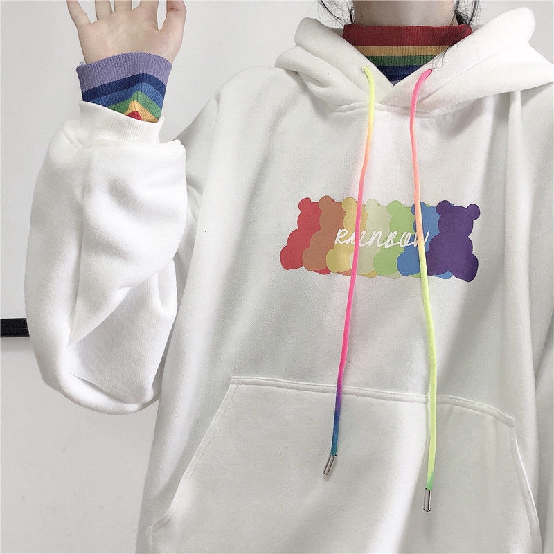 rainbow hoodie womens