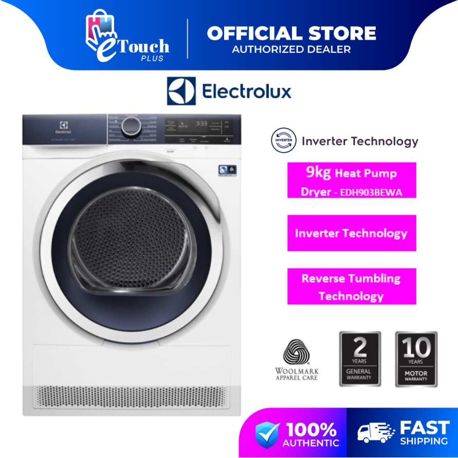 Electrolux 9kg Ultimatecare 800 Heat Pump Clothes Dryer - Wifi Connected EDH903BEWA mesin pengering