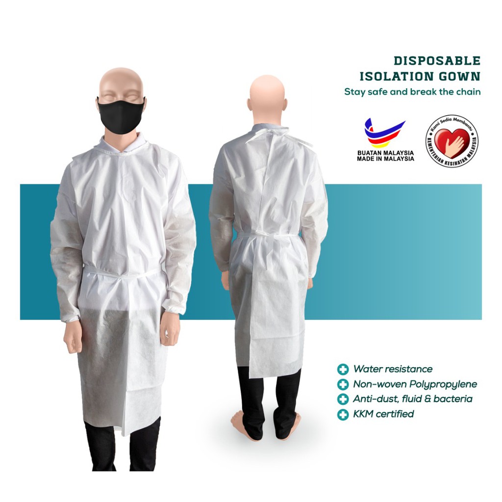 [Readystock] Disposable Isolation Gown PPE | BAJU PPE | Sut PPE | Hair