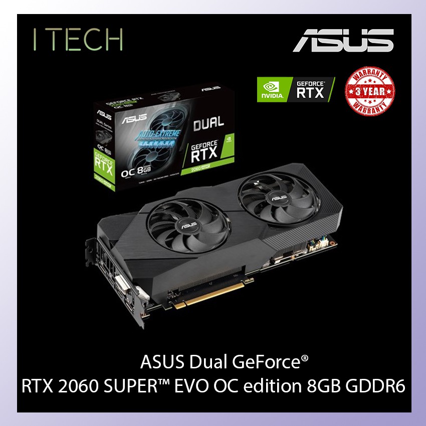 Asus Dual Geforce Rtx 60 Super Evo Oc Edition 8gb Gddr6 Graphics Card Dual Rtx60s O8g Evo Shopee Malaysia