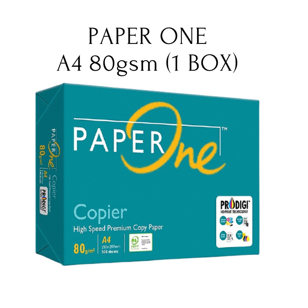 PAPER ONE A4 80gsm 500sheets Copier Paper 1 Box (5 Reams) | Shopee Malaysia