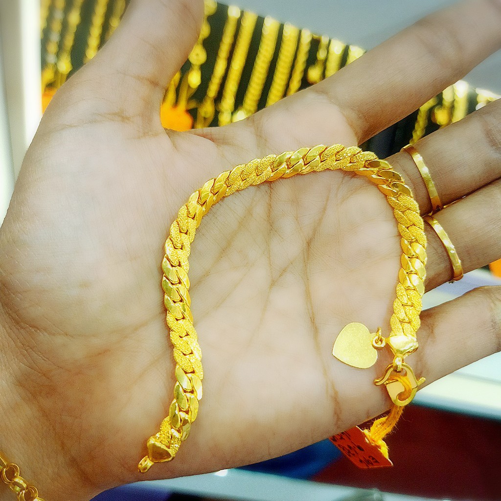 Laela Rantai Tangan Snake Skin Emas Tulen 916 Gold Shopee Malaysia
