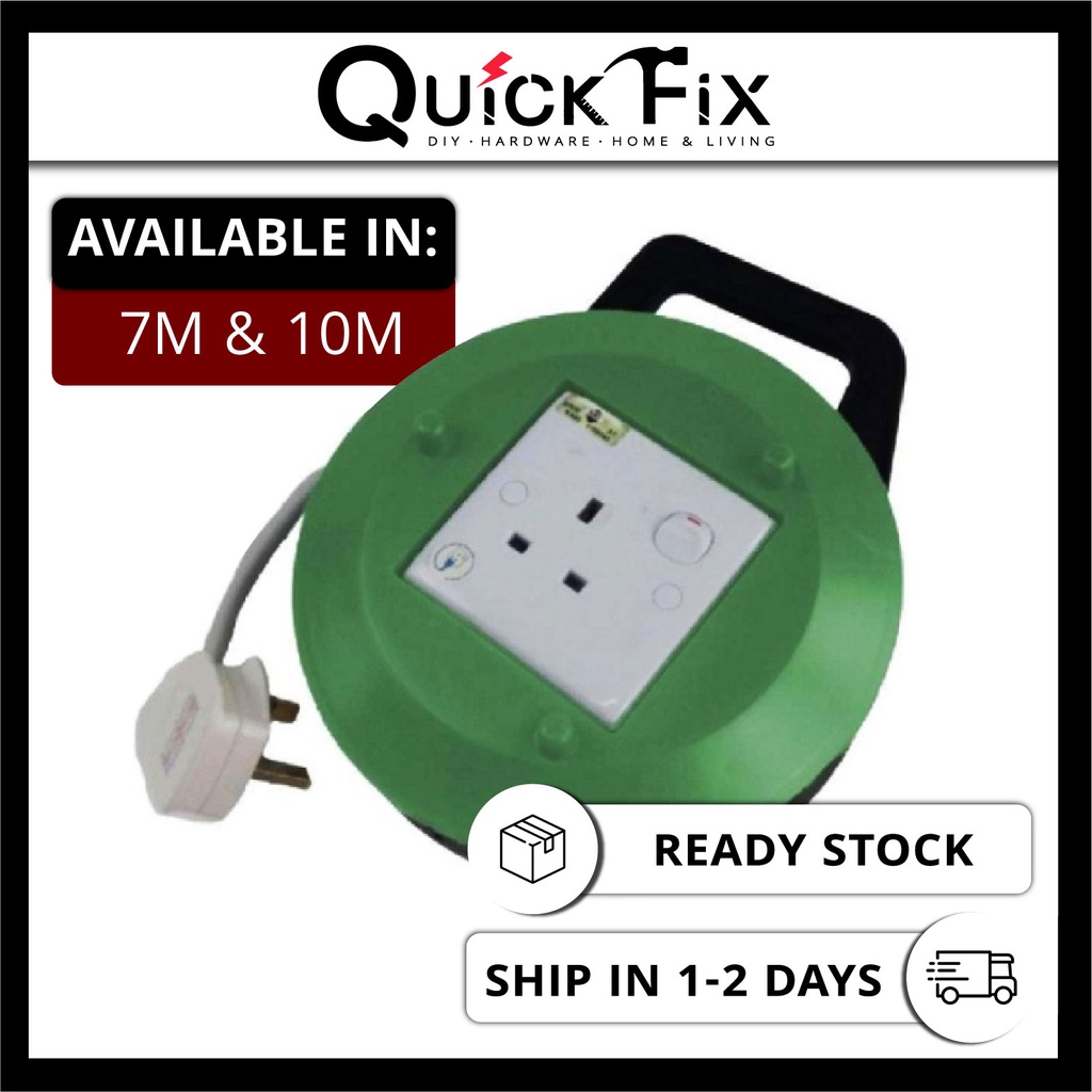 QuickFix Round Extension Wire Box Full Copper Cable Trailing Adapter 7m