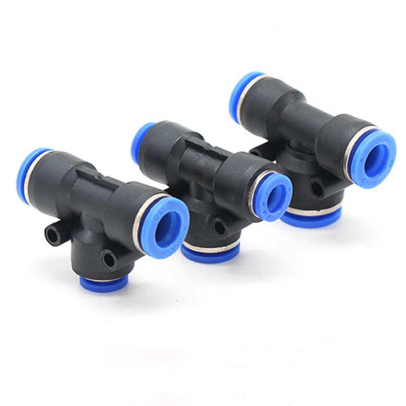 4mm 6mm 8mm 10mm 12mm Pneumatic Air Hose Plastic 3 Way Tee Quick