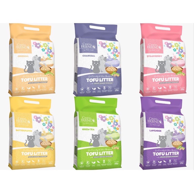 CINDY & FRIENDS Tofu cat litter 7L Lavender PGMall