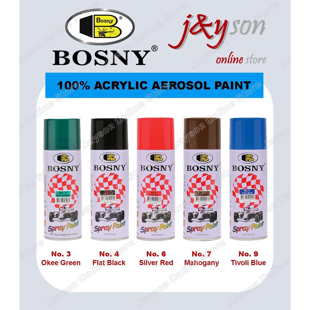 [Part A] BOSNY 100 Acrylic Spray Paint (Only in West Malaysia