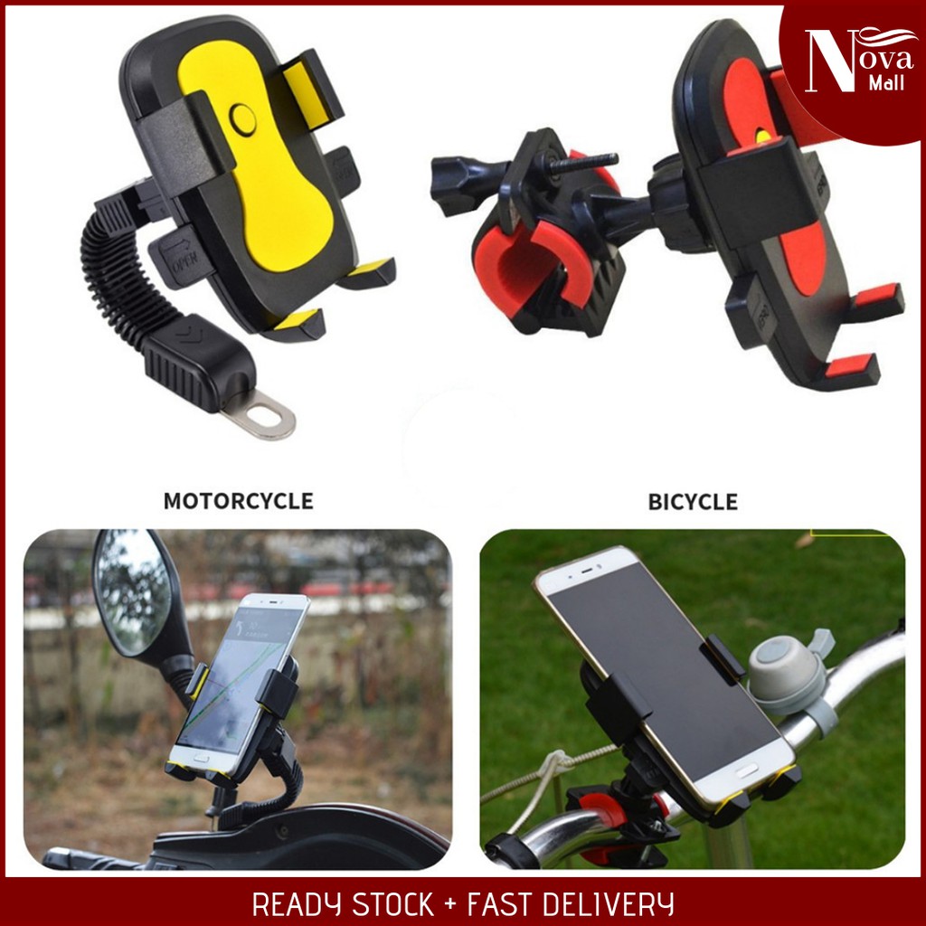 AntiSlip Bike Motorcycle Phone Holder Strong Hold Mobile GPS Basikal