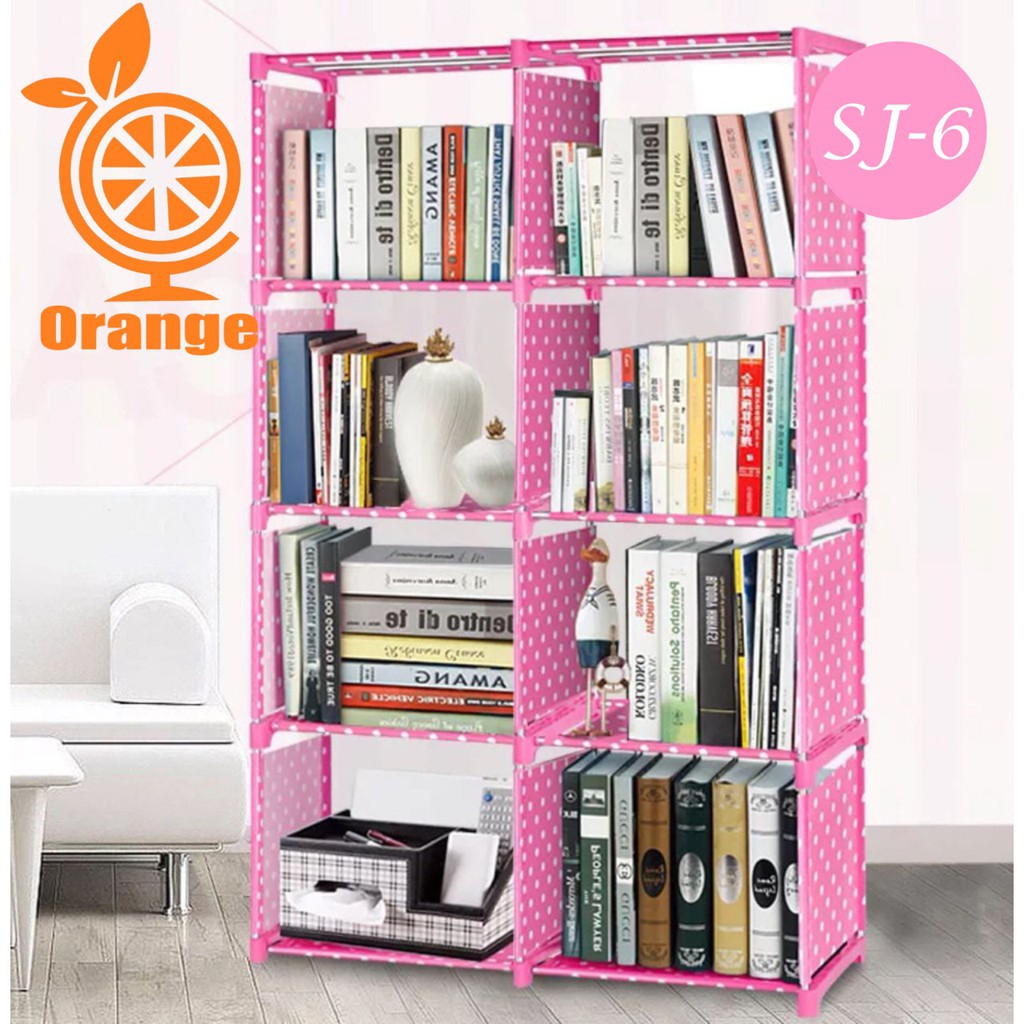 Versatile Cloth Bookshelf 5 Levels 8 Stacking portable Bookshelf