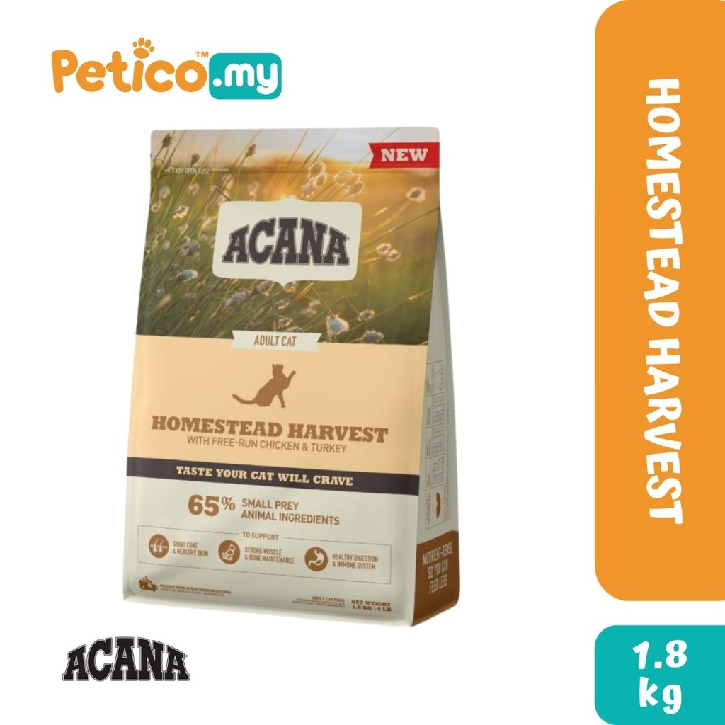 Acana 1.8KG Adult/ Kitten Dry Cat Food (Bountiful/ First Feast/ Grasslands/ Harvest/ Indoor/ Pacifica/ Wild Prairie)
