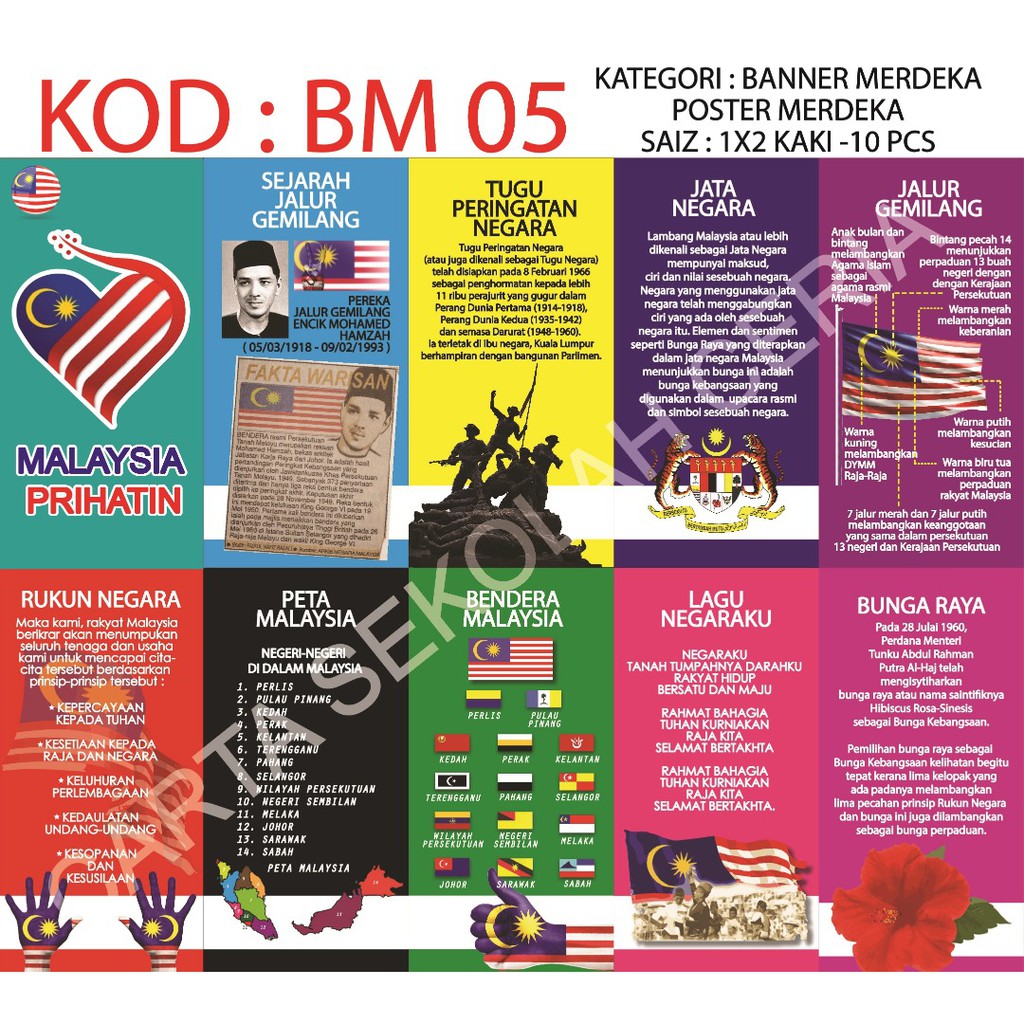 (BM05) 10pcs POSTER BANNER BUNTING SAMBUTAN HARI ...