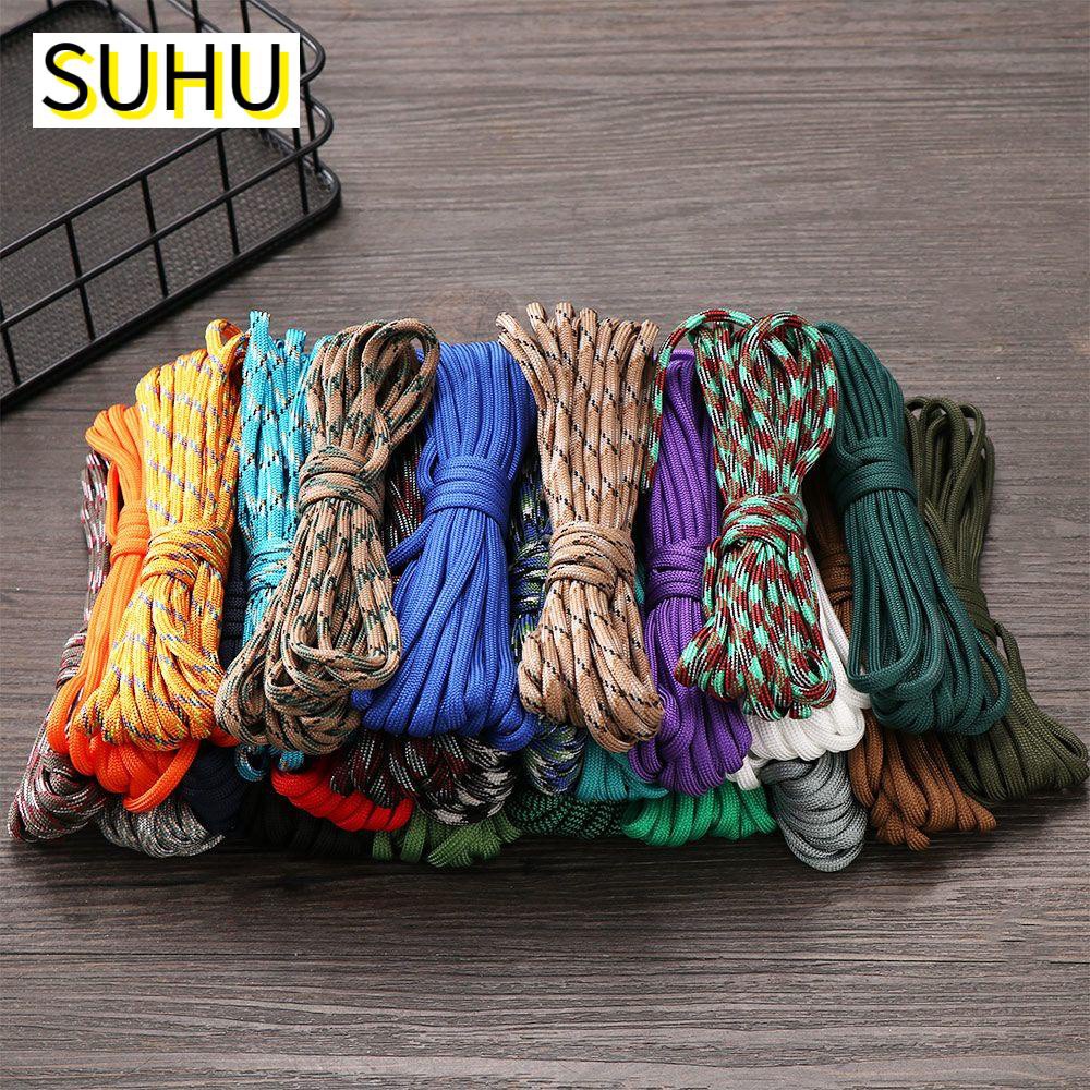 SUHU 1PC High quality Parachute Cord Diameter 4mm Survival kit Paracord Cord Rope 5 meters length Hot Hiking Camping Equipment Outdoor Tool Lanyard Tent Ropes