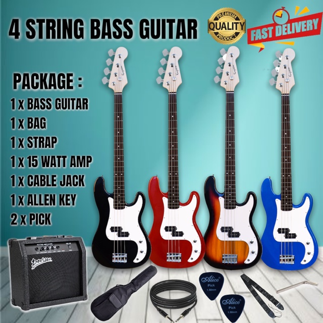 Electric Bass Guitar 4 String Package Set/ Bass Gitar/ Standard