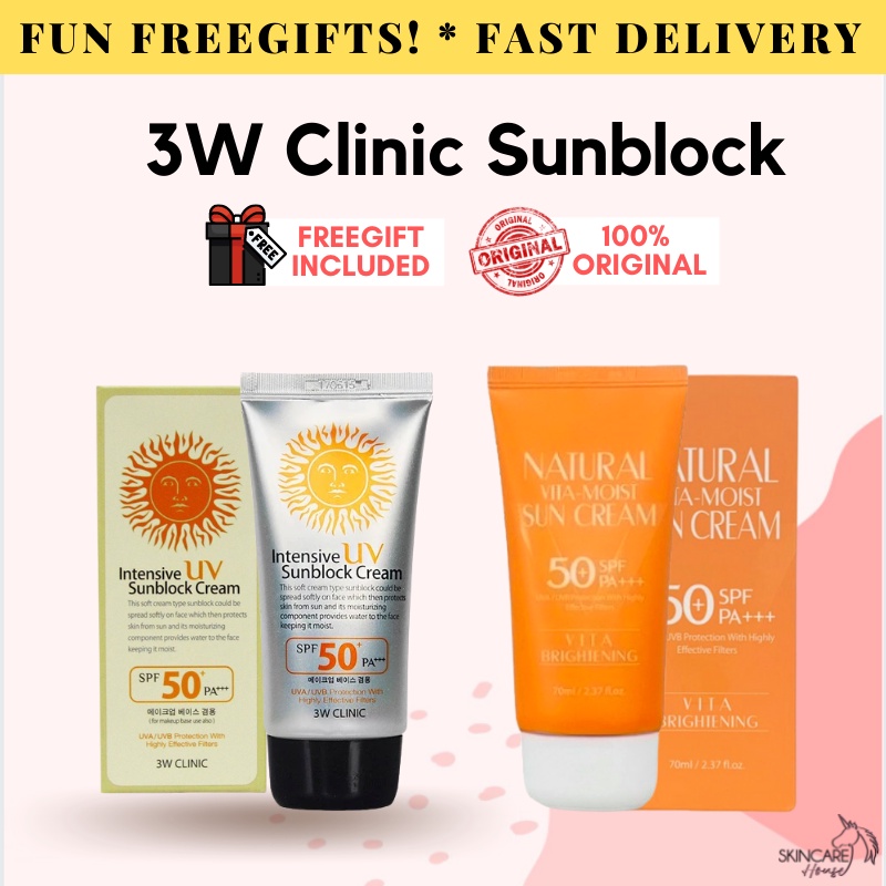 3W Clinic UV Sunscreen Sunblock suncream SPF50++/PA+++ KKM approved ...