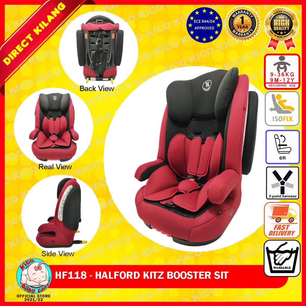 BOOSTER SEAT HALFORD KITZ BOOSTER SEAT 9KG 36KG 9 TO 12 YEARS KICO
