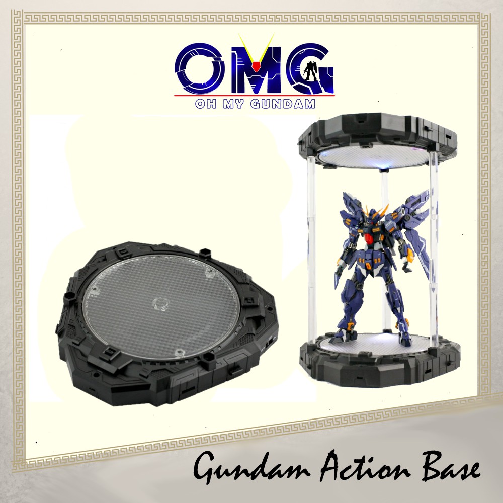 Gundam Rotate Led Display Action Base Stand Hg Rg Mg Omg Light Move Spin Base Shopee Malaysia