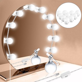 Stock 10led Mirror Vanity Led Light Bulbs Kit Usb Charging Port Cosmetic Lights Make Up Mirror Shopee Malaysia