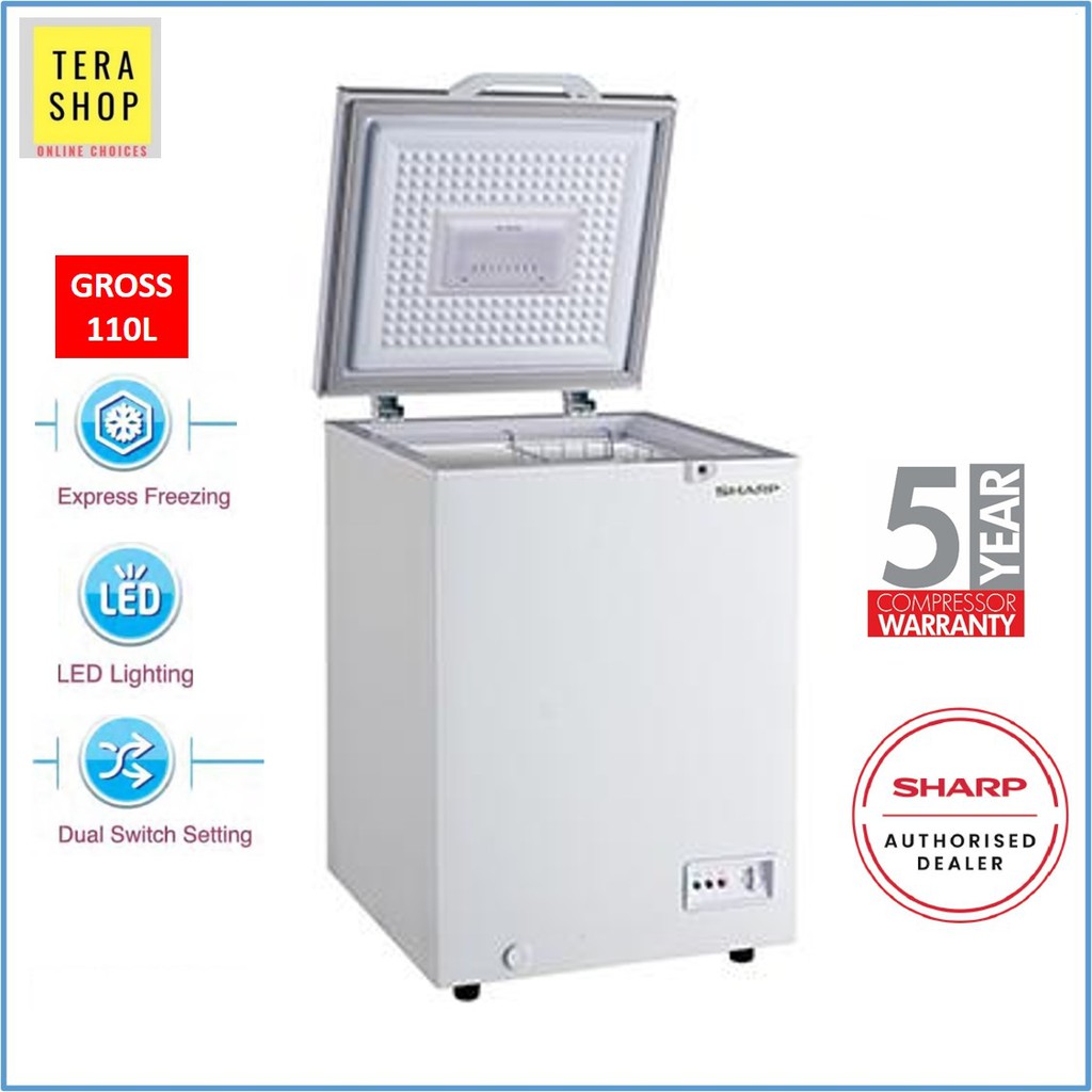 Sharp SJC118 Chest Freezer 110L Peti Beku Shopee Malaysia