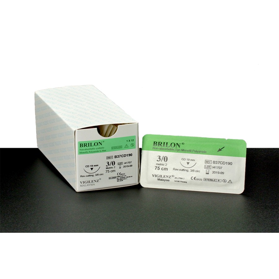 Vigilenz Brilon Blue Sutures Non Absorbable Polyamide Monofilament Shopee Malaysia