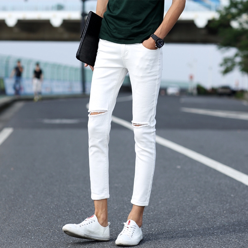 white ankle jeans