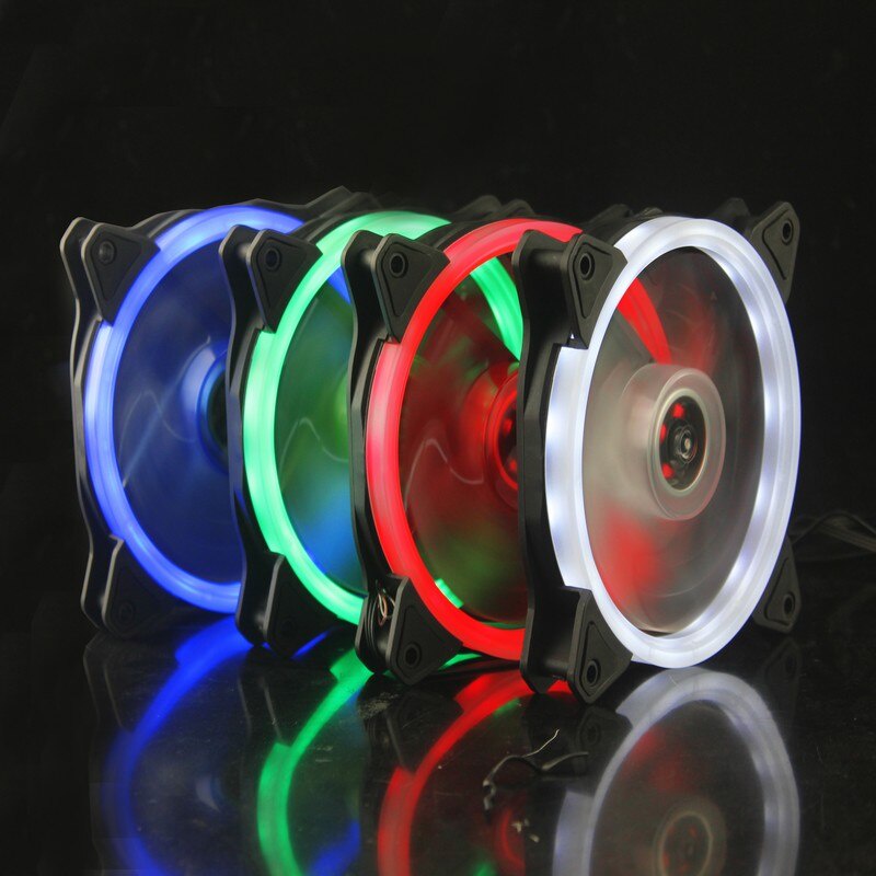 Solar Eclipse 12cm / 120mm Red Blue Colorful Multicolor RGB LED Computer CPU Casing Fan / Kipas CPU