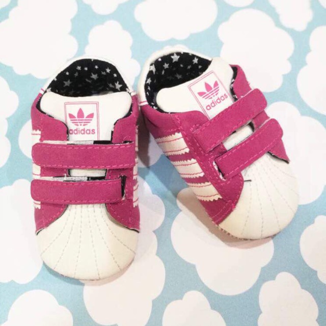 Adidas White Pink Baby shoes | Shopee 