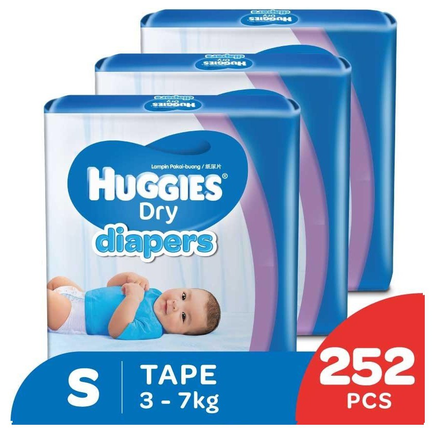 Huggies Dry Diapers S84 X 3 Super Jumbo Pack Shopee Malaysia