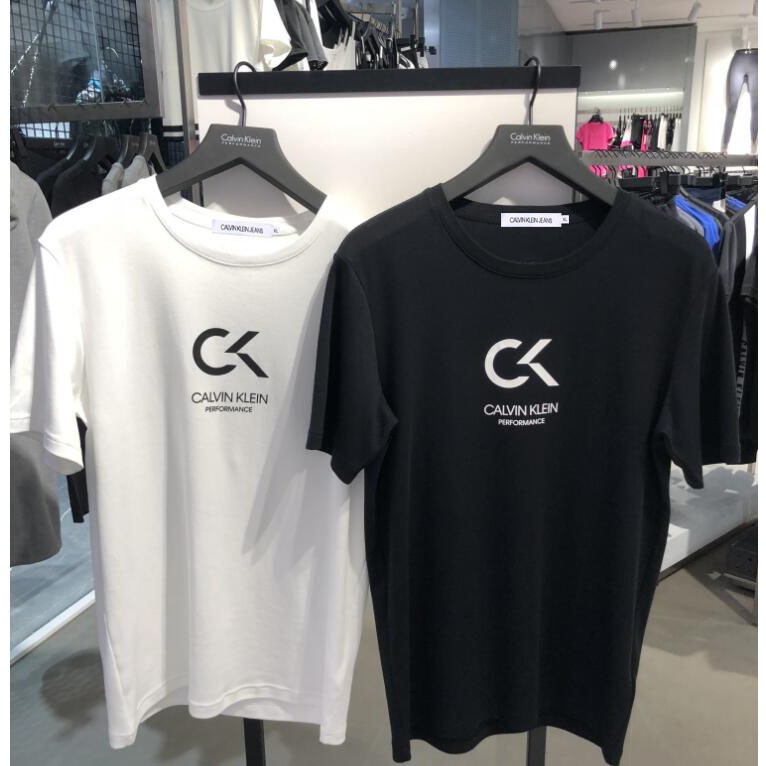 ORIGINAL Calvin Klein CK Cotton Futuristic Logo Print T Shirt Men Slim Fit  Baju Lelaki | Shopee Malaysia