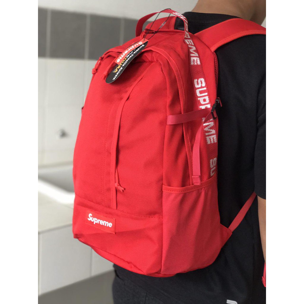 supreme ss18 red backpack