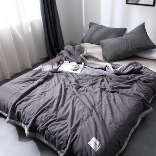 Comforter Blanket Selimut Soft Lembut Quilt Wash Cotton Simple Design  Single Double