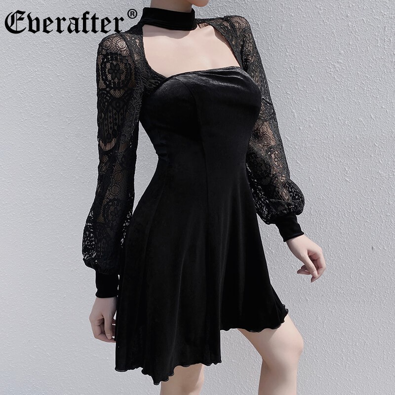 velvet goth dress