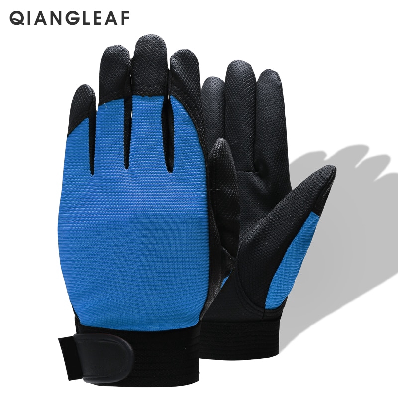 QIANGLEAF Brand Blue Work Gloves Safety Equipment Man Driving Glove Mining Safety Wear Resistant Rubber Gloves 2510