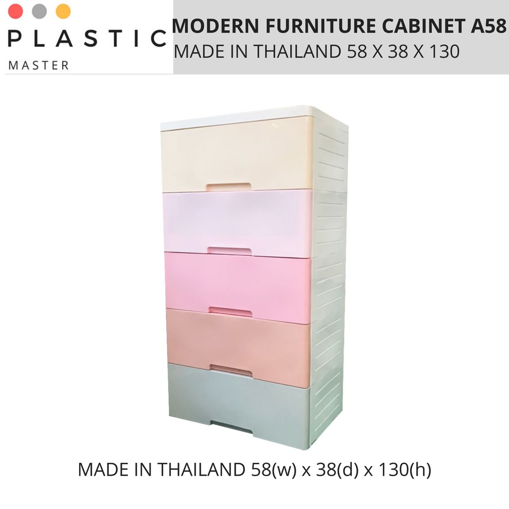 5 Tier Big Plastic Drawer Cabinet Clothes Storage A58 High Quality