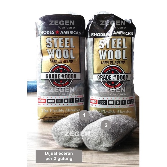 Steel WOOL 0000 SUPER FINE GRADE RHODES America (ECER PER 2 Rolls