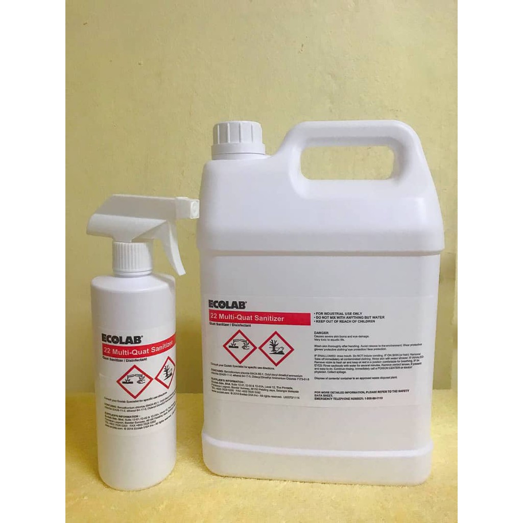 ECOLAB 22 MULTIQUAT SANITIZER 5 litre Shopee Malaysia